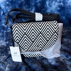 Dabney Lee Black and White Geometric Crossbody Bag